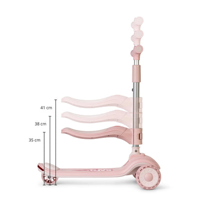 Trotinete Evolutiva Musical 2 em 1 Rosa, Saro