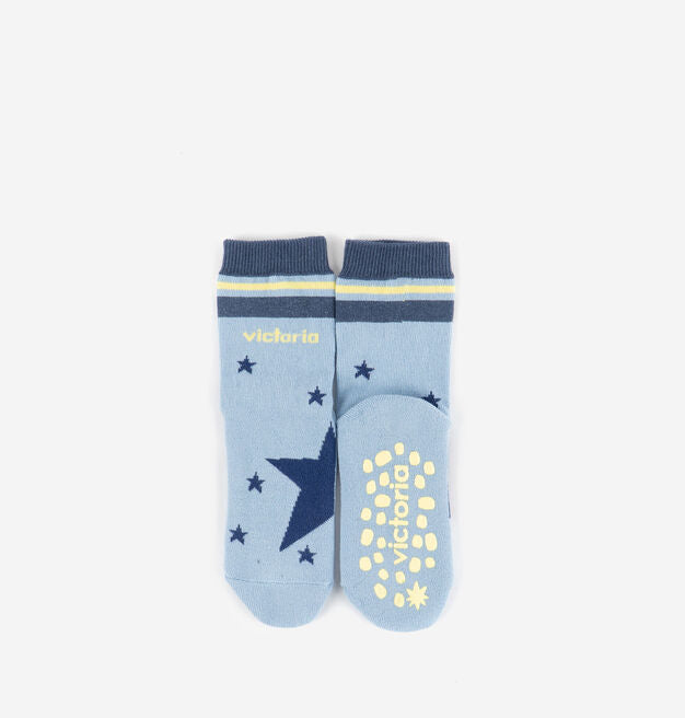Victoria Barefoot - Meias Barefoot antiderrapantes Dessins, Azul