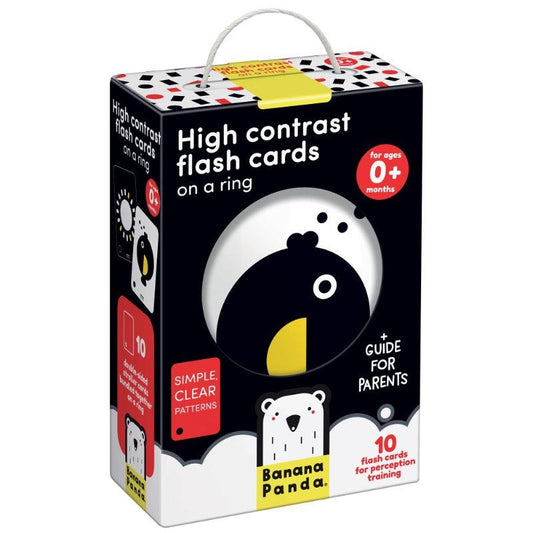 High contrast flash cards on a ring 0+ Banana Panda