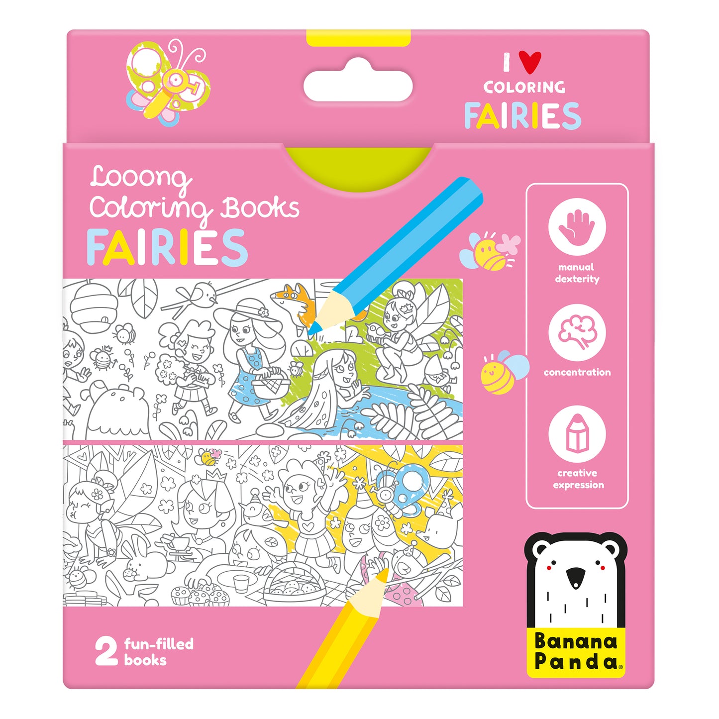 Looong Coloring Books Fairies - Livro Desdobrável para Colorir 4+