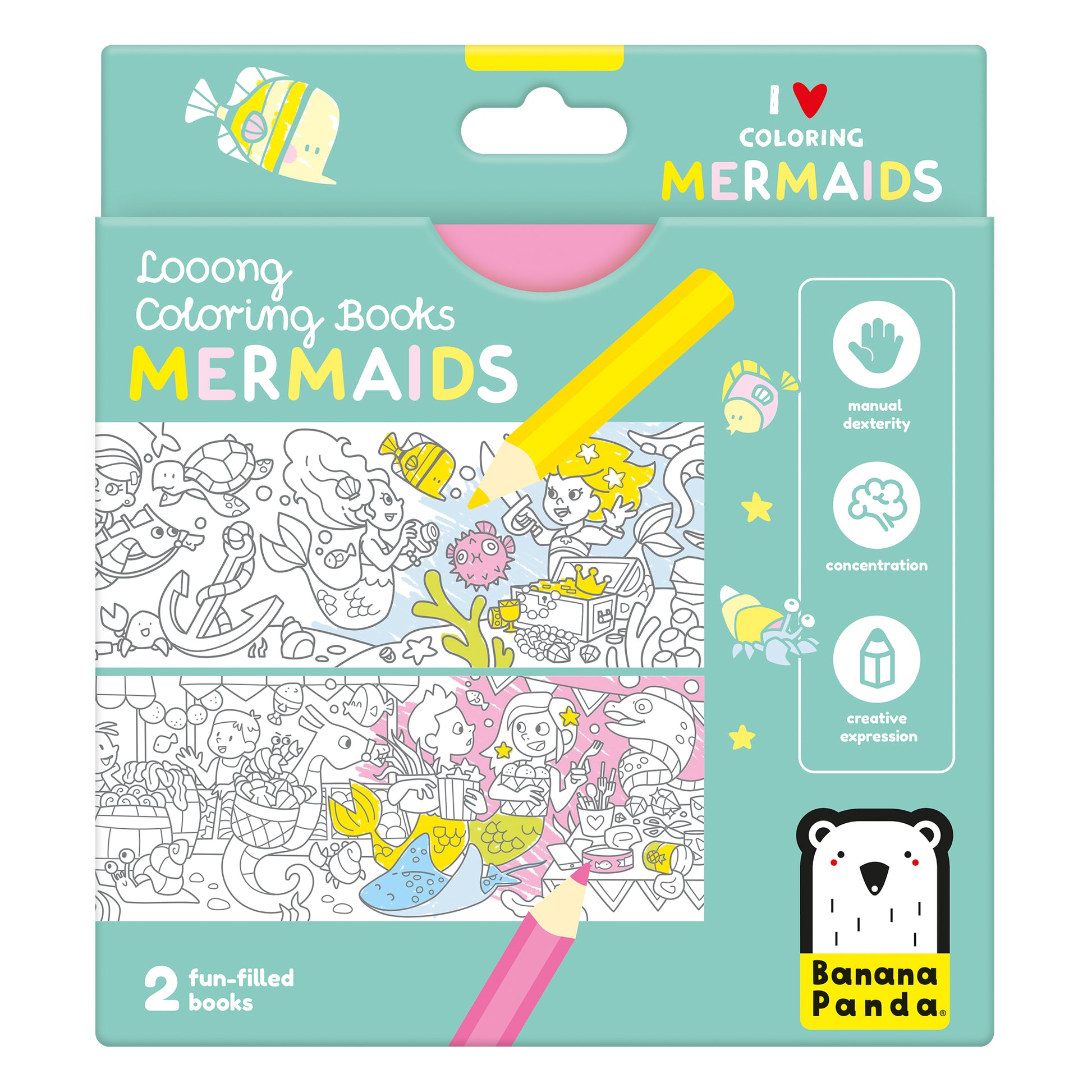 Looong Coloring Book Mermaids - Livro Desdobrável para Colorir 4+