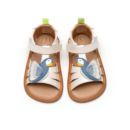 Tip Toey Joey - Sandálias Macaw (Andar e Equilibrar), White Dream/Mint/Denim