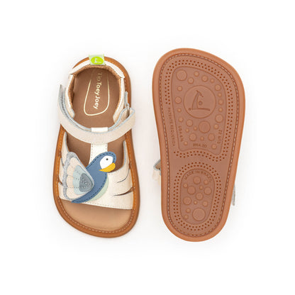 Tip Toey Joey - Sandálias Macaw (Andar e Equilibrar), White Dream/Mint/Denim