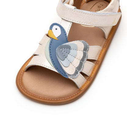 Tip Toey Joey - Sandálias Macaw (Andar e Equilibrar), White Dream/Mint/Denim