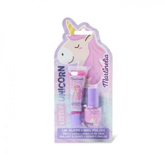 Set de unhas e lipgloss sabor a morango Little Unicorn