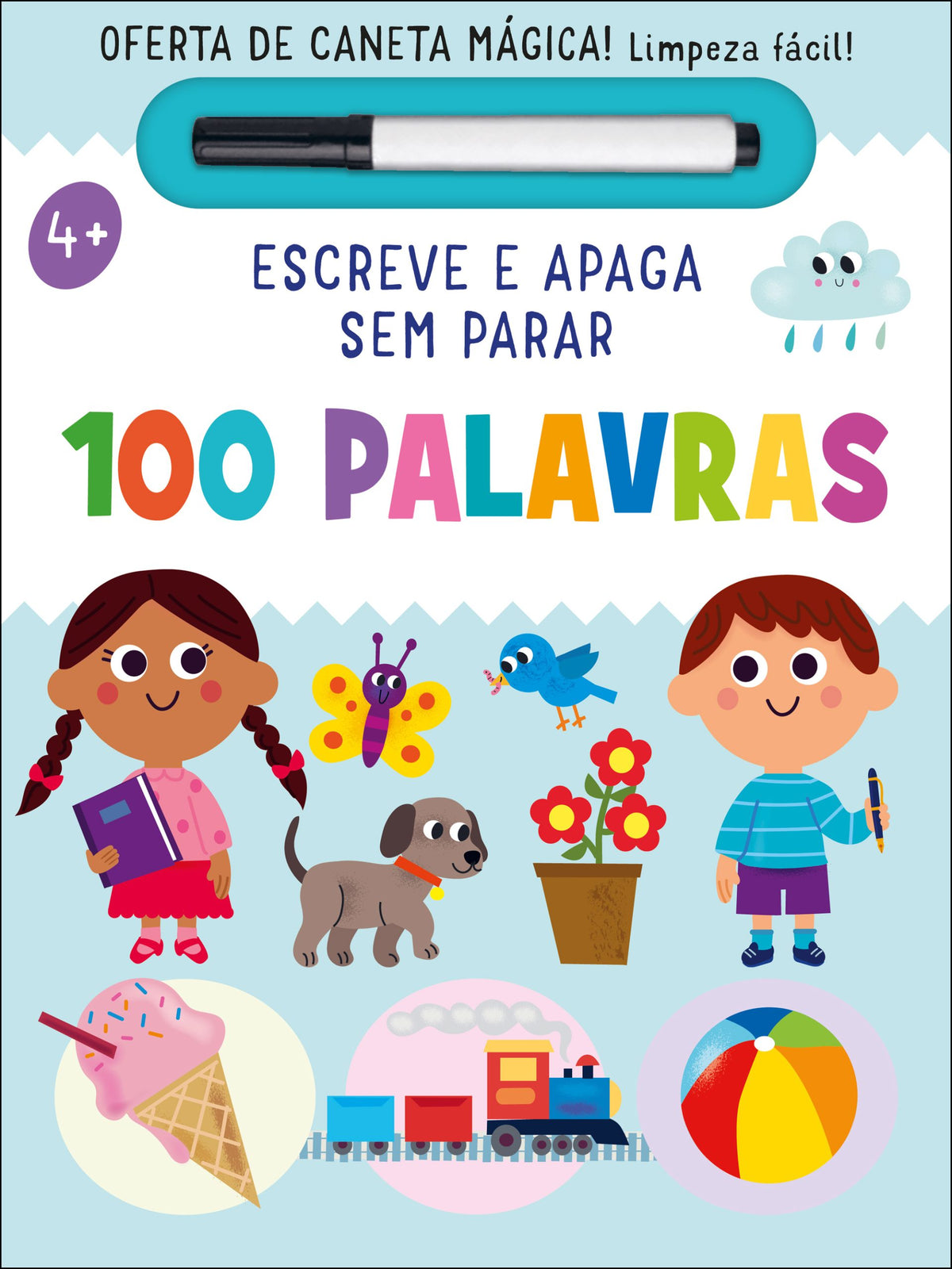 Escreve e Apaga Sem Parar: 100 Palavras 4+