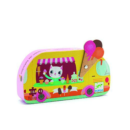 Carrinha dos Gelados  - Puzzle Silhueta 16 peças 3+, Djeco