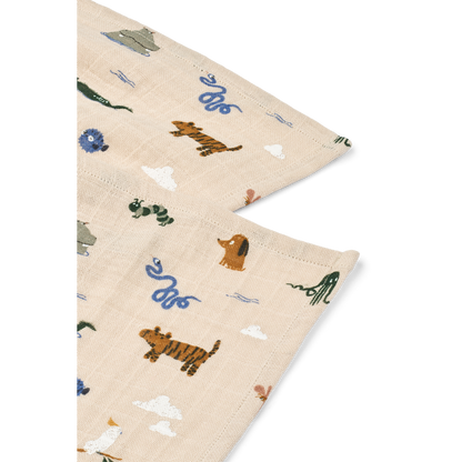 Musselinas algodão orgânico Around the World, Liewood (pack x2)