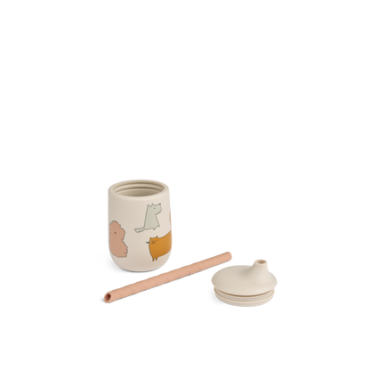 Copo com palhinha Ellis Cats and Dogs, Liewood