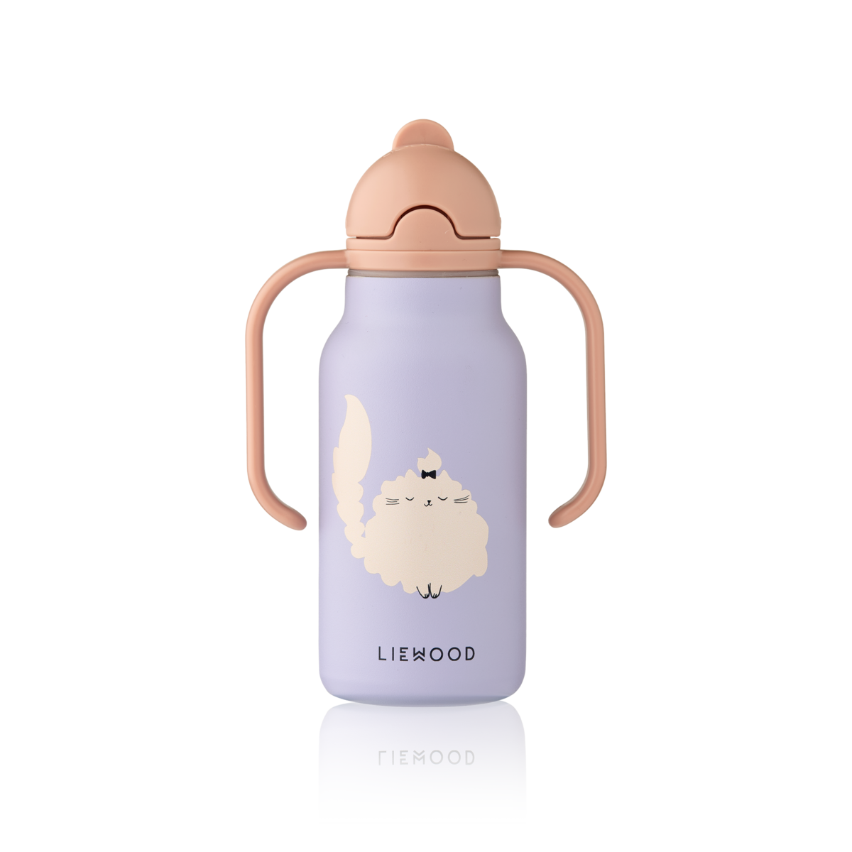 Garrafa Térmica de Asa Dupla Kimmie Cat/Warm Lilac 250 ml, Liewood