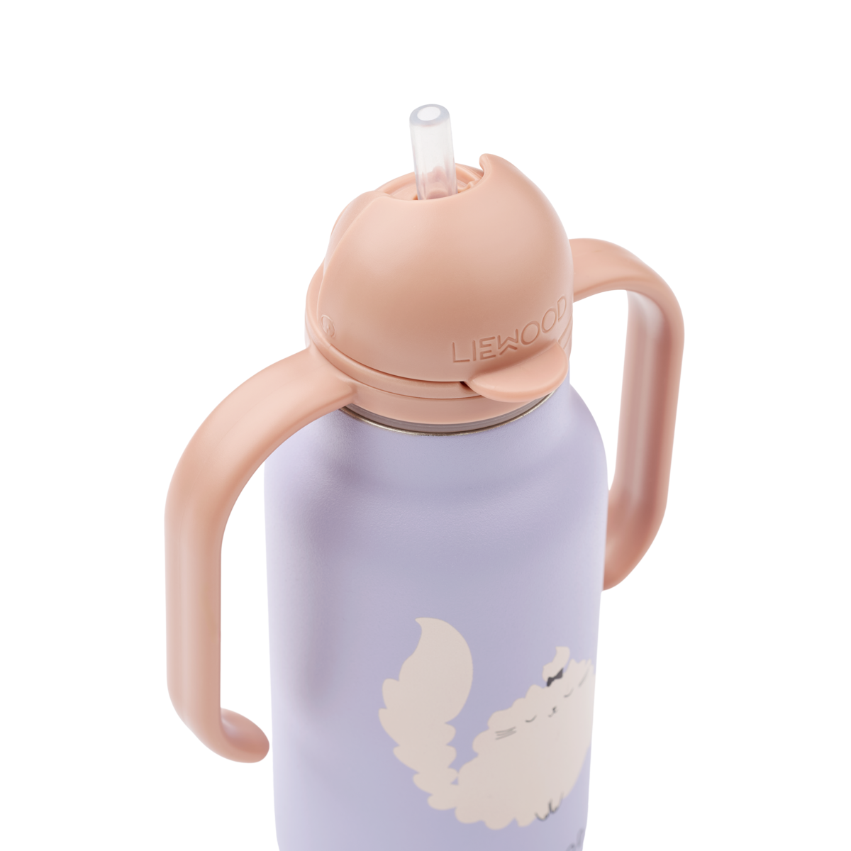 Garrafa Térmica de Asa Dupla Kimmie Cat/Warm Lilac 250 ml, Liewood