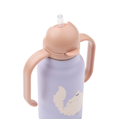 Garrafa Térmica de Asa Dupla Kimmie Cat/Warm Lilac 250 ml, Liewood