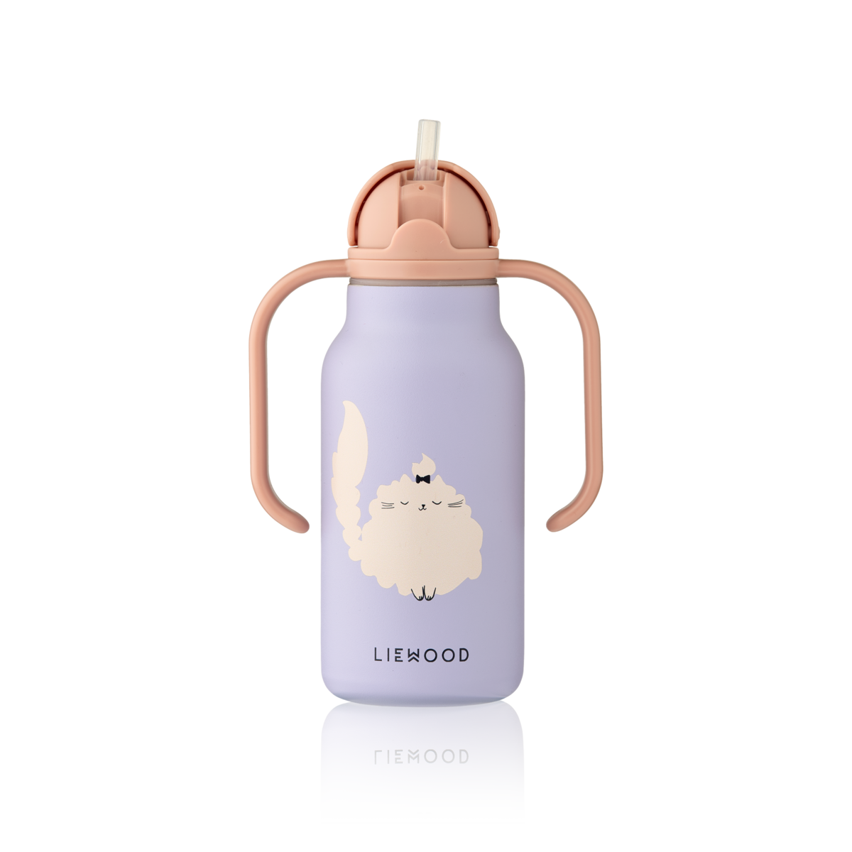 Garrafa Térmica de Asa Dupla Kimmie Cat/Warm Lilac 250 ml, Liewood