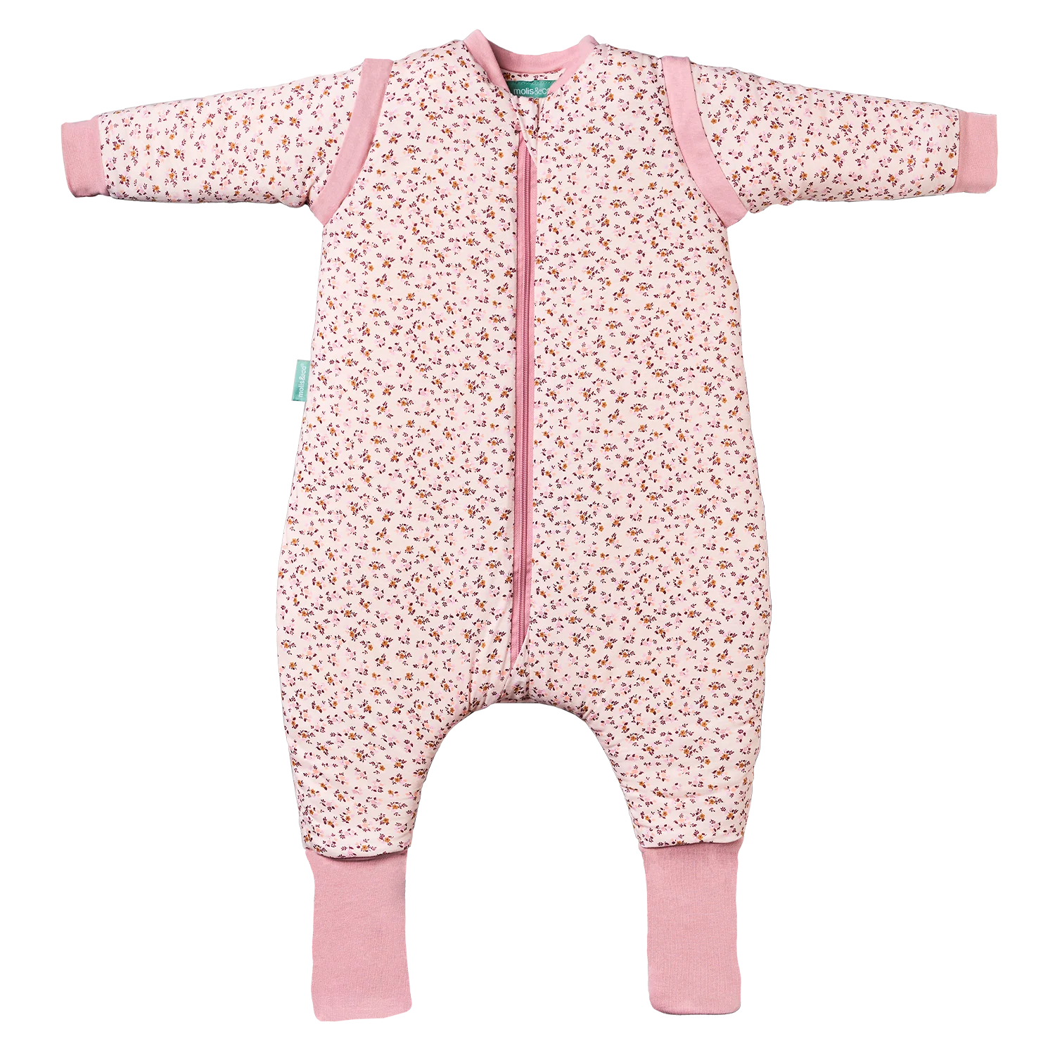 Molis & Co - Saco de Dormir com mangas e meias antiderrapantes, Misty Rose TOG 2.
