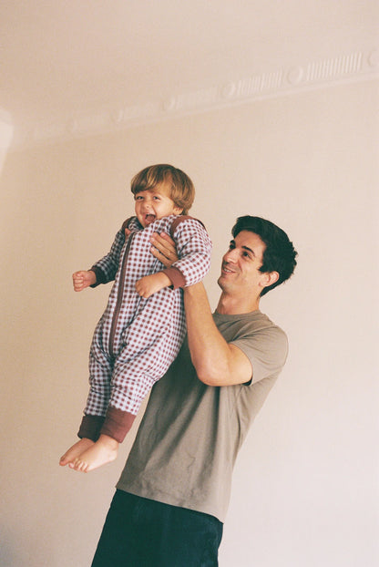 Saco de Dormir com mangas e meias antiderrapantes Vichy Brown & Blue TOG 2.5, Molis & Co