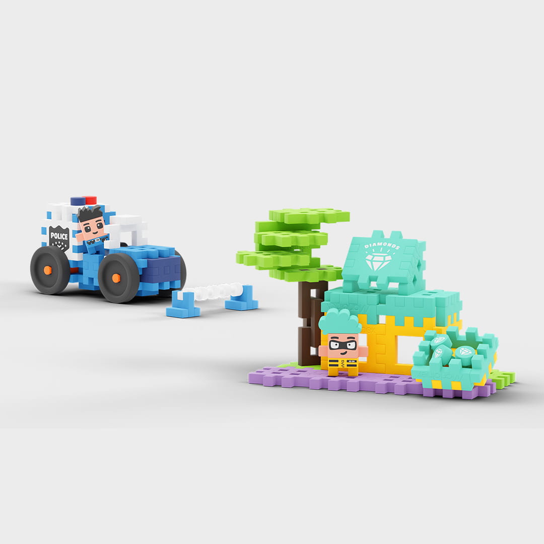 Marioinex Mini Waffle, City Police Car and Jewerly Store 6+