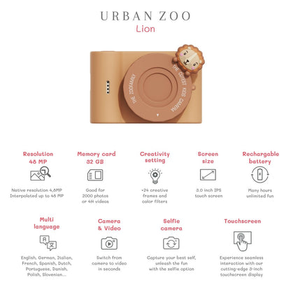 Máquina Fotográfica Infantil The Zoo Family – Urban Zoo Leão (The Lion)