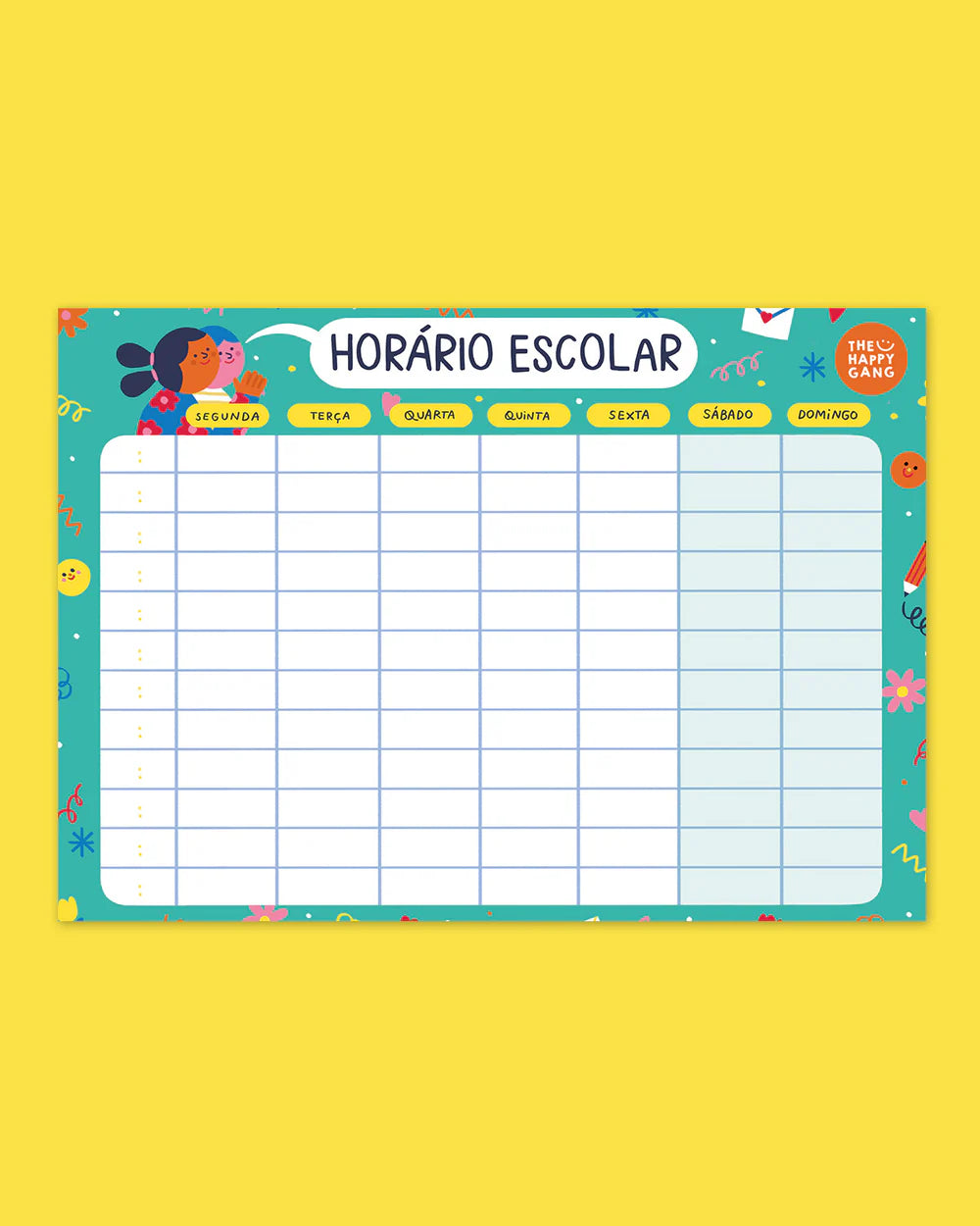 Horário Escolar Magnético Happy Colors, The Happy Gang
