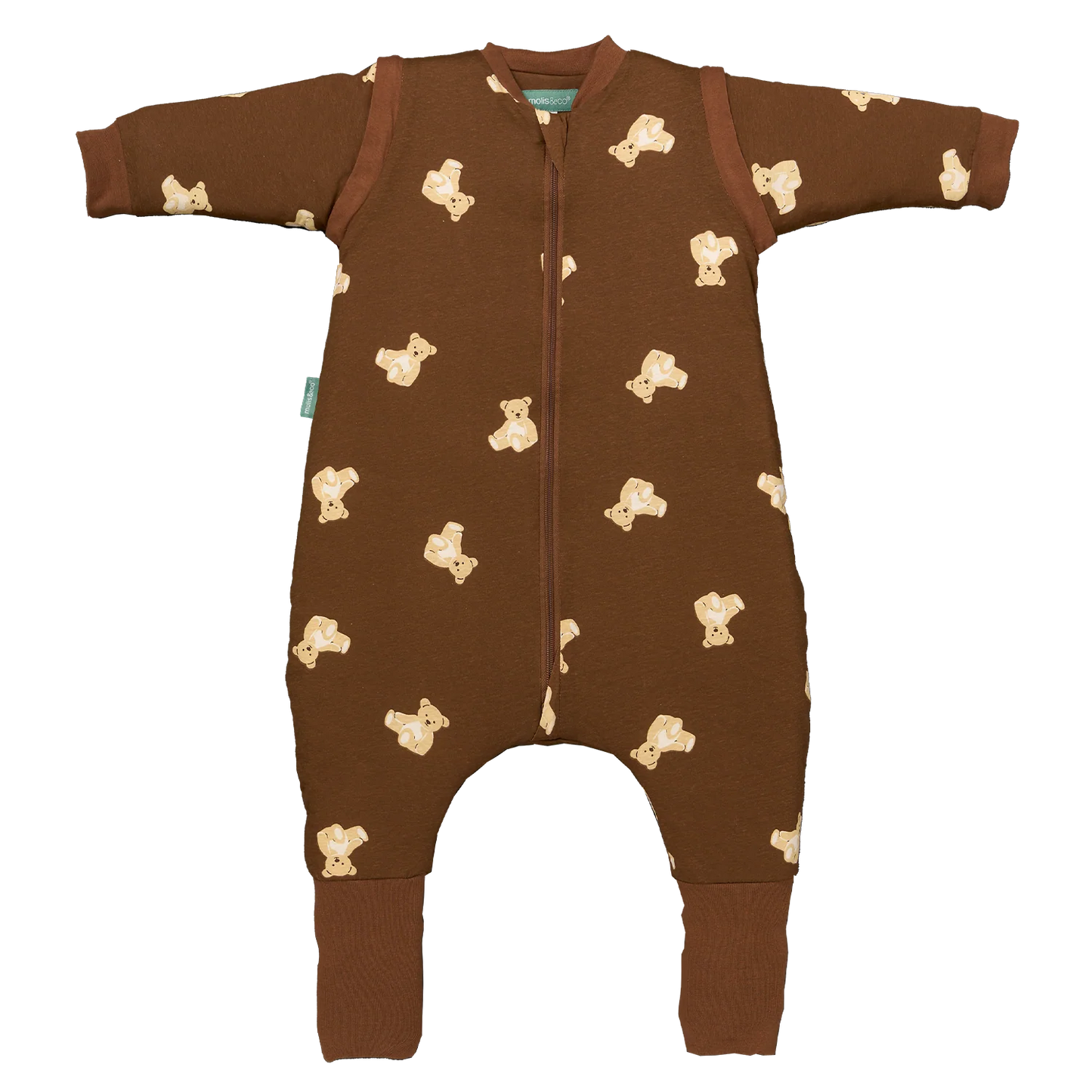 Saco de dormir com mangas e meias antiderrapantes Teddy Mocca TOG 1, Molis & Co