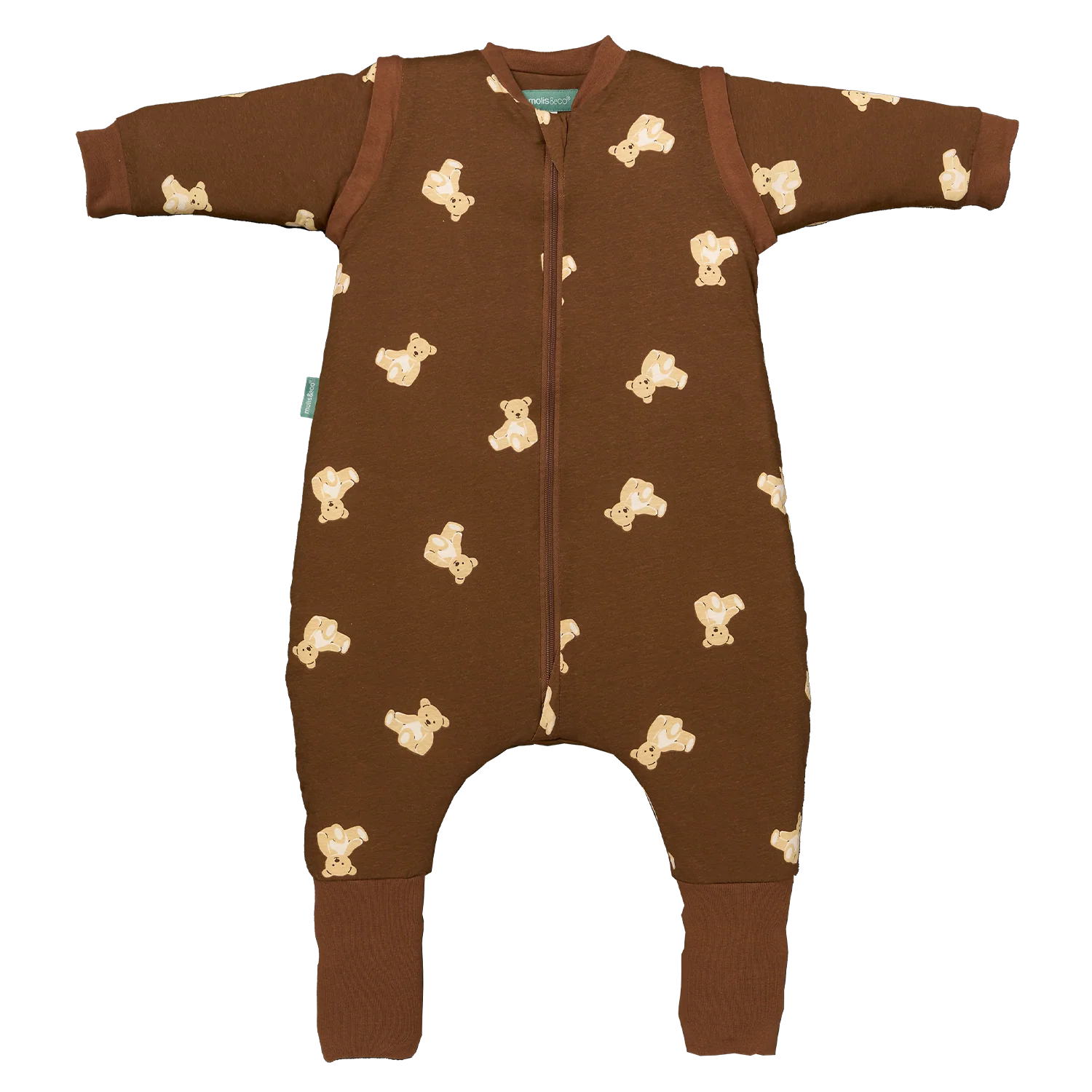 Saco de dormir com mangas e meias antiderrapantes Teddy Mocca TOG 1, Molis & Co