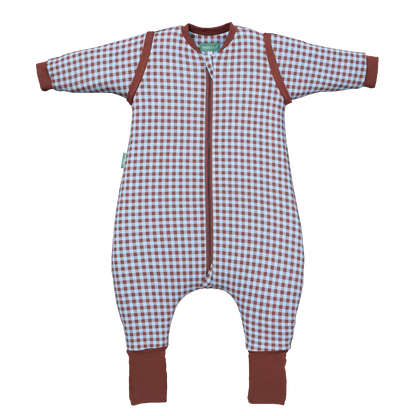 Saco de Dormir com mangas e meias antiderrapantes Vichy Brown & Blue TOG 2.5, Molis & Co