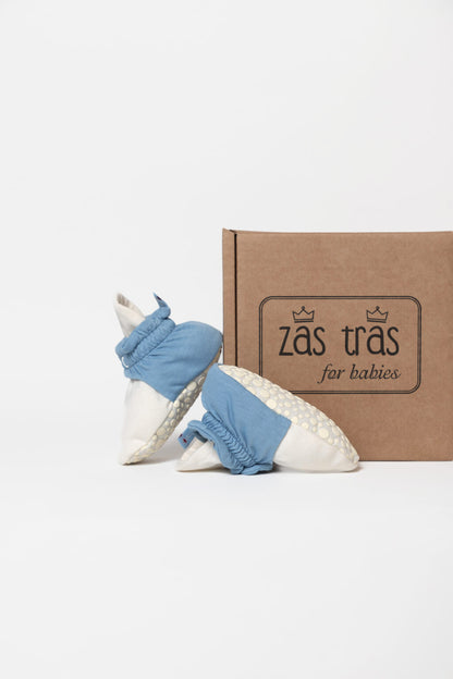 Zás Trás Baby Booties Fresh Collection, Blue Popcorn