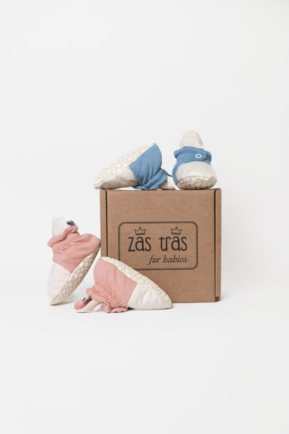 Zás Trás Baby Booties Fresh Collection, Blue Popcorn