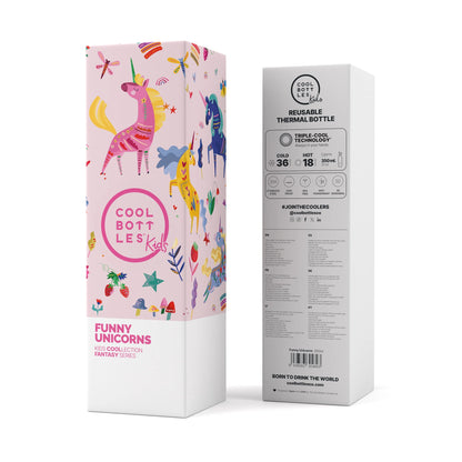 Garrafa térmica Cool Bottles, Funny Unicorns 350ml