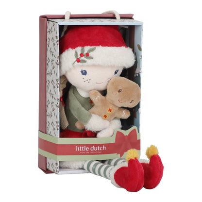 Boneca de Pano Macia Rosa Christmas Edition, Little Dutch