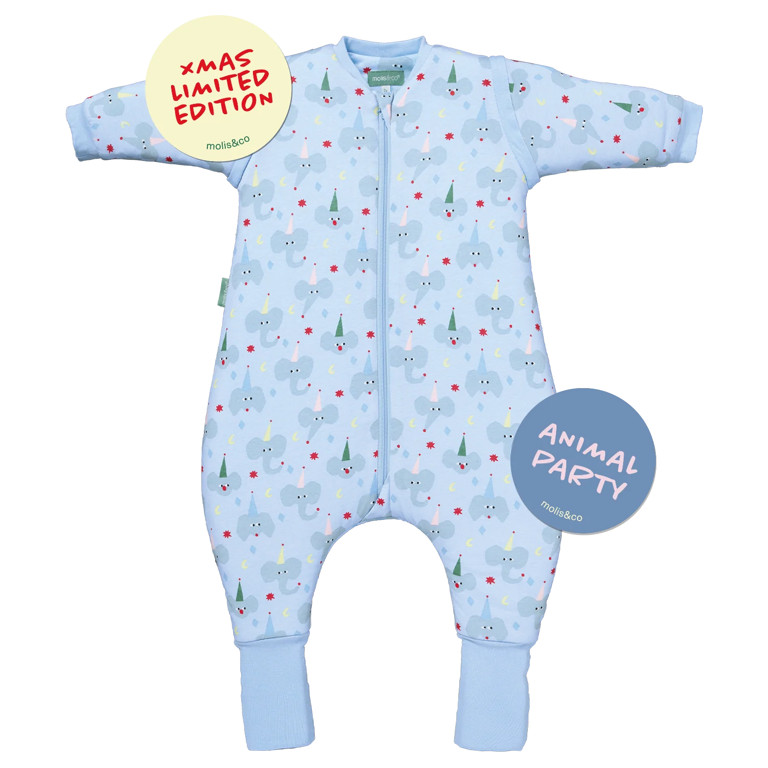 Saco de Dormir com mangas e meias antiderrapantes Animal Party TOG 2.5, Molis & Co