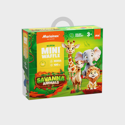 Marioinex Mini Waffle, Animals SAFARI 100 pcs 3+