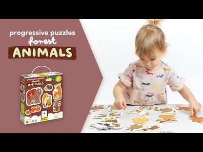 Progressive puzzles forest animals