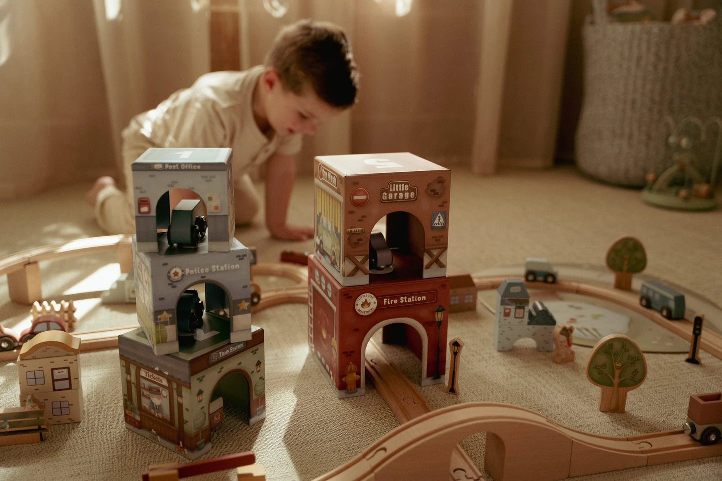 Cubos empilháveis com carros FSC, Little Dutch