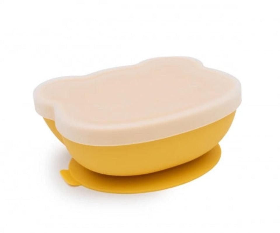 Tigela de silicone com ventosa amarelo