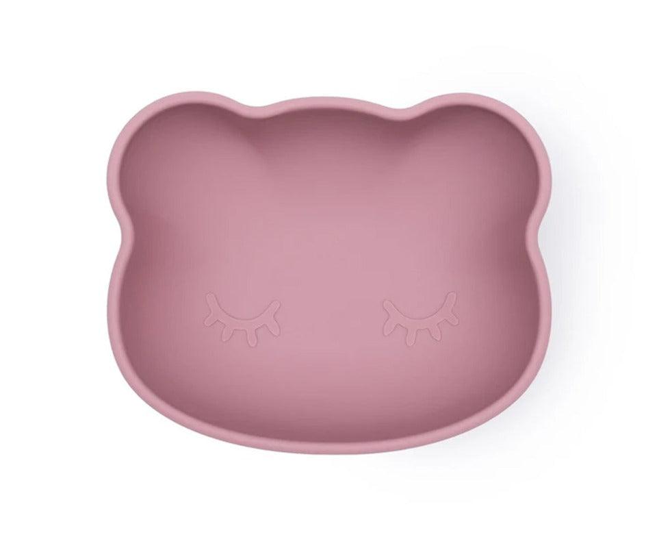 Tigela de silicone com ventosa rosa