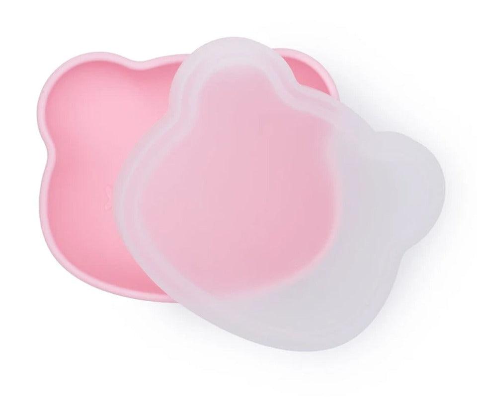 Tigela de silicone com ventosa rosa