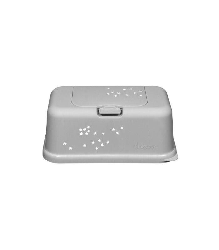 Porta-toalhitas funkybox cinza estrelas