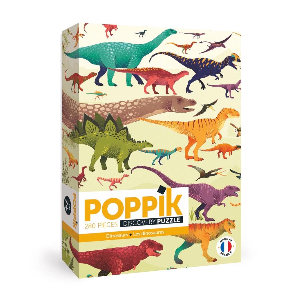 puzzle dinosaures poppik 280 pieces faciles poster educatif pedagogique